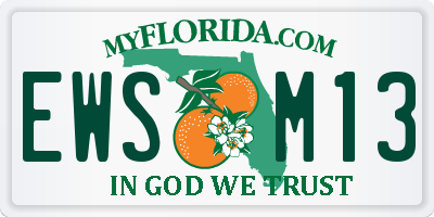FL license plate EWSM13