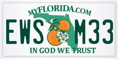 FL license plate EWSM33
