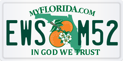 FL license plate EWSM52