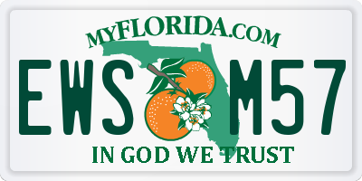 FL license plate EWSM57