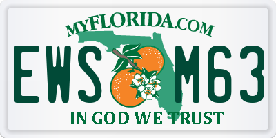 FL license plate EWSM63