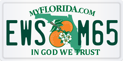 FL license plate EWSM65