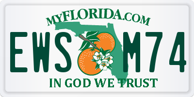 FL license plate EWSM74