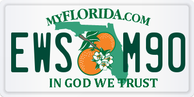 FL license plate EWSM90