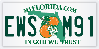 FL license plate EWSM91
