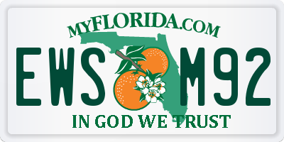 FL license plate EWSM92