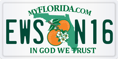 FL license plate EWSN16