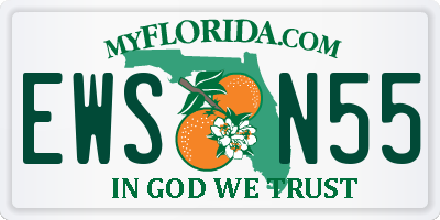 FL license plate EWSN55
