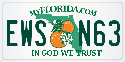 FL license plate EWSN63