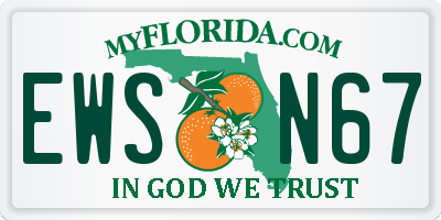 FL license plate EWSN67