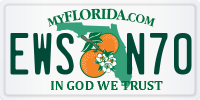 FL license plate EWSN70
