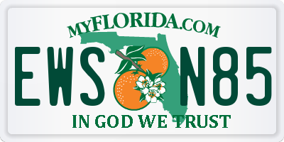 FL license plate EWSN85