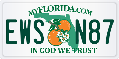 FL license plate EWSN87
