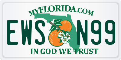 FL license plate EWSN99