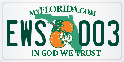 FL license plate EWSO03