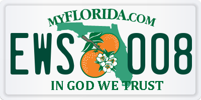 FL license plate EWSO08