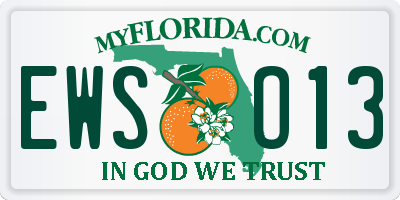 FL license plate EWSO13