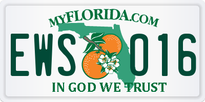 FL license plate EWSO16