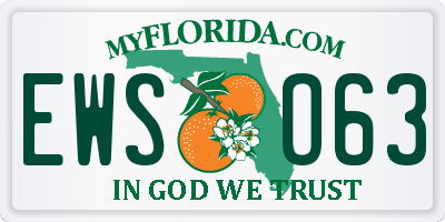 FL license plate EWSO63