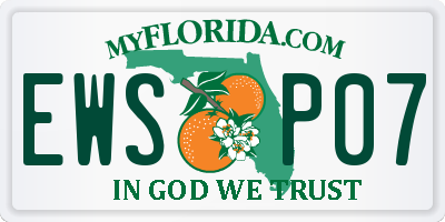FL license plate EWSP07