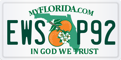 FL license plate EWSP92