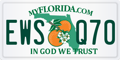 FL license plate EWSQ70