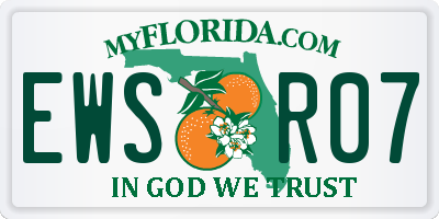 FL license plate EWSR07