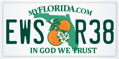 FL license plate EWSR38