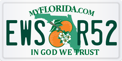 FL license plate EWSR52