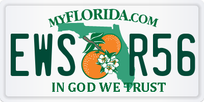 FL license plate EWSR56