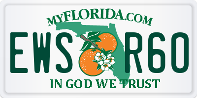 FL license plate EWSR60