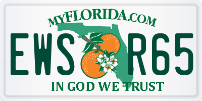 FL license plate EWSR65