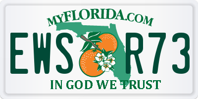 FL license plate EWSR73
