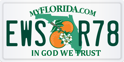 FL license plate EWSR78