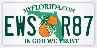 FL license plate EWSR87