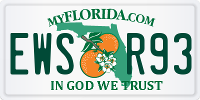 FL license plate EWSR93