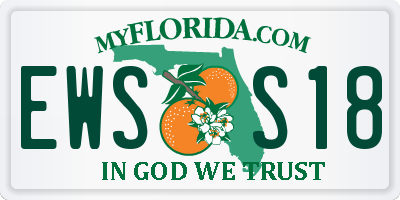 FL license plate EWSS18