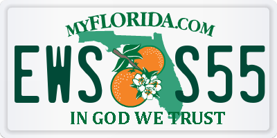 FL license plate EWSS55