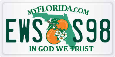 FL license plate EWSS98
