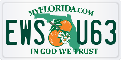 FL license plate EWSU63