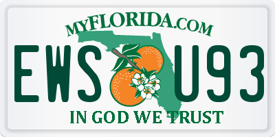 FL license plate EWSU93