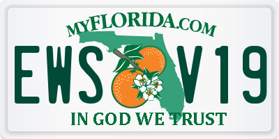 FL license plate EWSV19