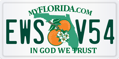FL license plate EWSV54