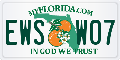 FL license plate EWSW07