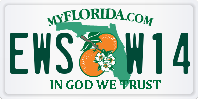 FL license plate EWSW14