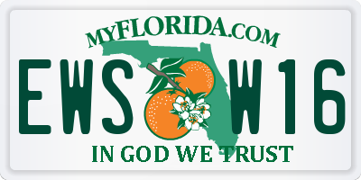 FL license plate EWSW16