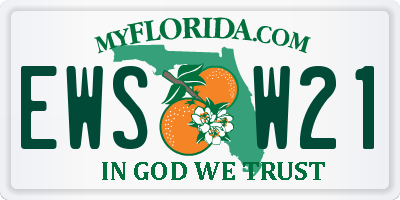 FL license plate EWSW21
