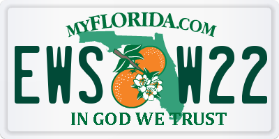 FL license plate EWSW22