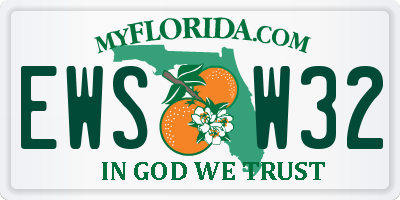 FL license plate EWSW32