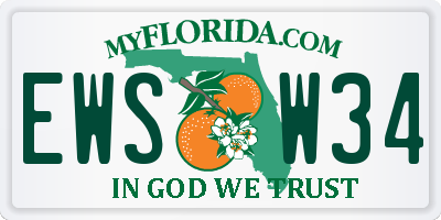 FL license plate EWSW34